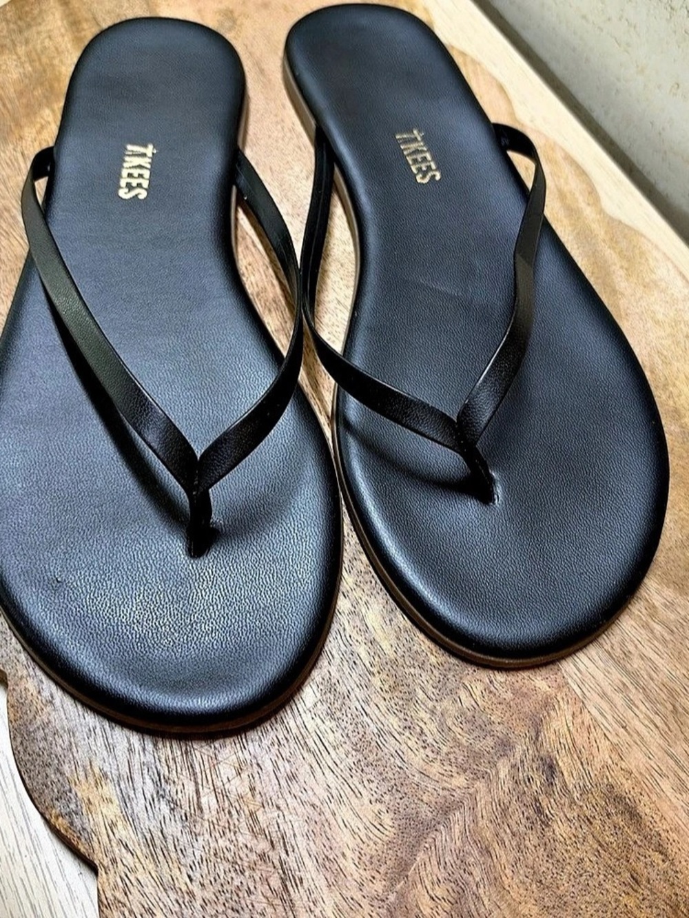 TKEES Solids Flip Flops Women's Black Sandals